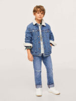 Fleece Trim Denim Jacket