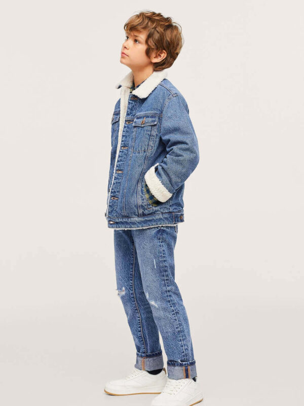 Fleece Trim Denim Jacket